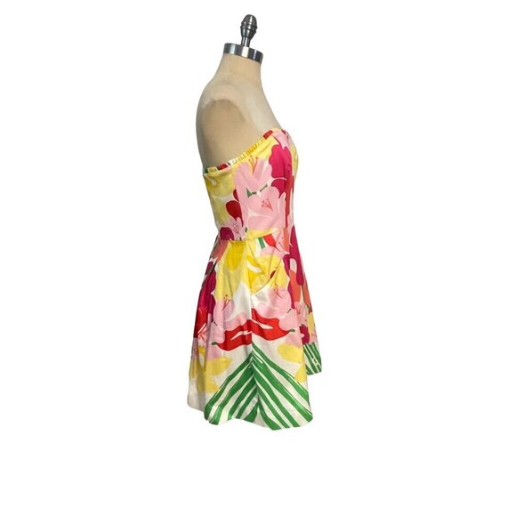 Lilly Pulitzer Blossom Lavish Lilly's Place Floral Strapless Fit Flare Dress 6 - Picture 8 of 10
